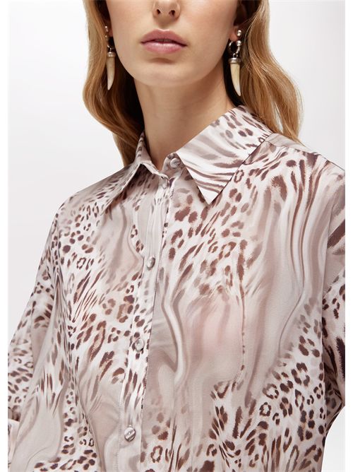 Camicia in seta stretch animalier BLUGIRL BLUMARINE | RA6035T2949/P9371